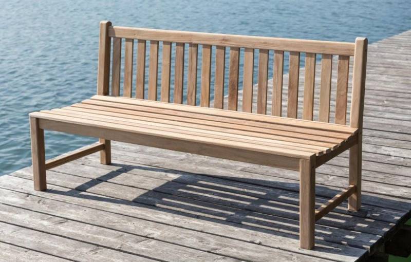 Stabile Holz Gartenbank Picadelly 180 cm ohne Armlehne aus Teak von Linder Exclusiv