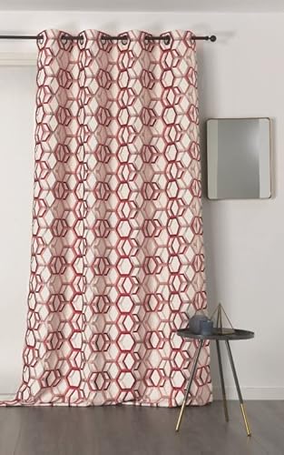 LINDER, geometrisches Muster, Polyester, Rosa, 135 x 250 cm von LINDER