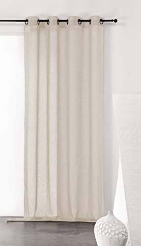 LINDER Natürlicher einfarbiger Ösenvorhang, Polyester, beige, 150 x 240 cm von LINDER