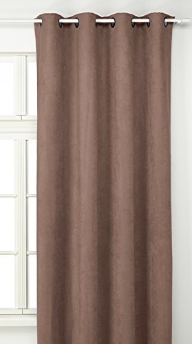 LINDER 0520/26/375FR Vorhang aus Wildleder, schwer, Taupe, mit Ösen 145 x 260 cm von LINDER