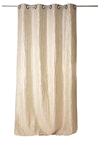 LINDER 0969/42/375 Vorhang mit 8 Ösen und Design-Wetzstahl, rund, Polyester/Baumwolle, 140 x 260 cm, Beige von LINDER