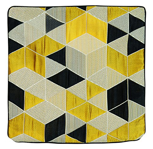 Linder Bezug Cube 3D, Polyester, gelb und schwarz, 40 x 40 cm von LINDER