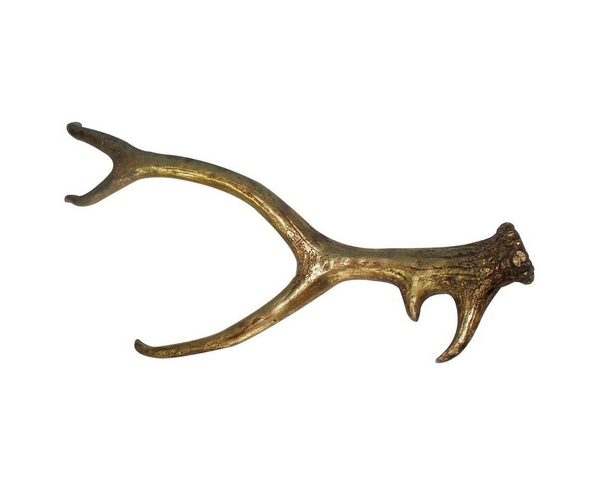 Linder Dekoobjekt Geweih Tischdeko Hirschgeweih gold 63x27x9cm aus Polyresin Hirsch, naturgetreu nachempfunden von Linder