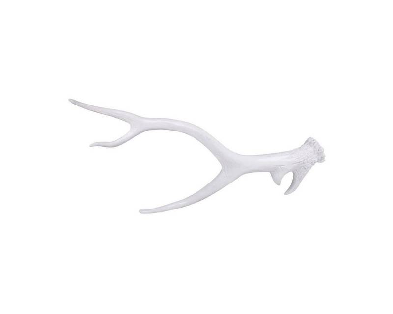 Linder Dekoobjekt Geweih Tischdeko Hirschgeweih weiß glänzend 63x27x9cm aus Polyresin, glänzend von Linder