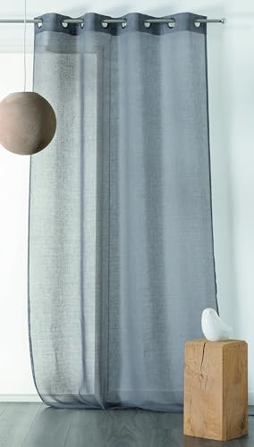 LINDER Gardine, Öse, 100% Leinen, Grau, 145 x 260 cm von LINDER