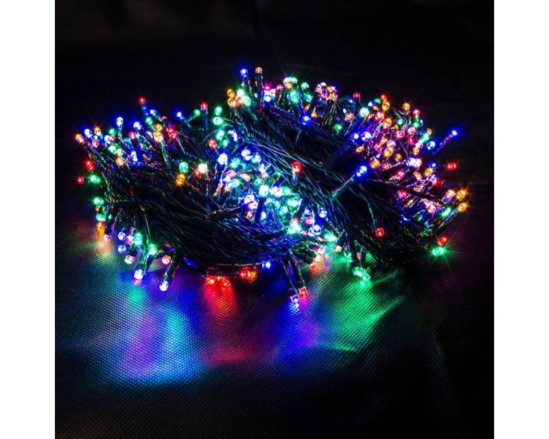 Linder Lichterkette 600er LED Lichterkette multicolor 230V IP44 Farblichterkette, für Innen- und Außenbereiche von Linder
