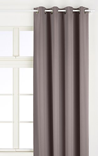 Linder Souple 0551/90/375FR Vorhang mit Ösen, Blickdicht, 145 x 260 cm, Grau von LINDER