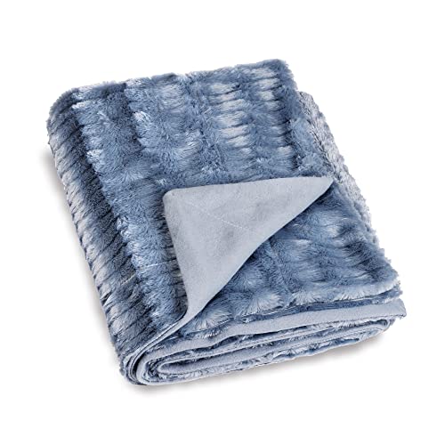 Linder Kuschelweiche Decke Polyester blau 130x180 cm von LINDER