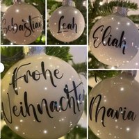 Aufkleber Für Weihnachtskugeln Personalisiert Mit Namen - Weihnachtsbaumkugeln Christbaumkugeln von LindmeDE