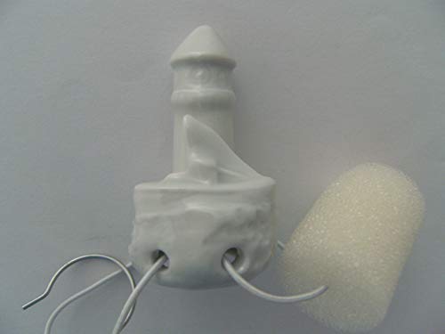 Lindner Porzellan Tropfenfänger Leuchtturm mit Segelschiff, weiß, für Kaffee- oder Teekannen, Meer Urlaub von Lindner Porzellan