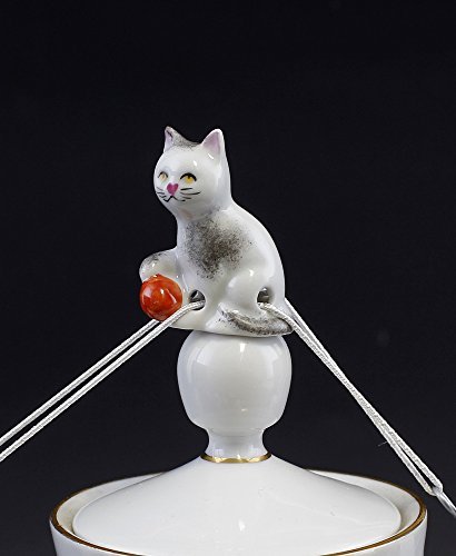 Porzellan Tropfenfänger Katze mit Ball von Lindner