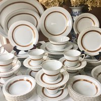 Hochzeitsgeschenk Fine China Japan Harmony House Regina Muster Geschirr Set 80 Teile Srv Für 10 & Extras Mid Century Modern von LindsayJanesCottage