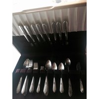 Wm Rogers Silverplate Eagle Star Is Service 67 Stück Hiawatha Oder Memory Muster Mit Holzkästchen Daten Bis 1937 von LindsayJanesCottage