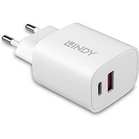 LINDY 20W USB Typ A & C Charger USB Ladegerät 20 W 1x USB-A, 1x USB-C® Weiß Innenbereich von Lindy