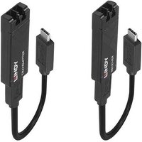 LINDY USB-Verlängerung über Glasfaserkabel USB 3.2 Gen2 USB-C® Stecker, LC-Duplex Buchse Schwarz von Lindy