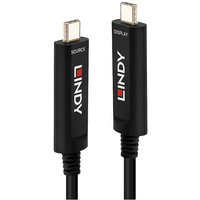 LINDY Anschlusskabel USB-C® Stecker, USB-C® Stecker 30.00m Schwarz 38505 USB-C®-Displaykabel von Lindy