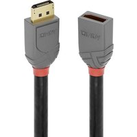 LINDY DisplayPort Verlängerungskabel DisplayPort Stecker, DisplayPort Buchse 1.00m Anthrazit, Schwa von Lindy