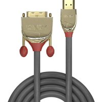 LINDY HDMI / DVI Adapterkabel HDMI-A Stecker, DVI-D 18+1pol. Stecker 15.00m Gold 36199 HDMI-Kabel von Lindy