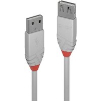 LINDY USB-Kabel USB 2.0 USB-A Stecker, USB-A Buchse 0.50 m Grau 36711 von Lindy