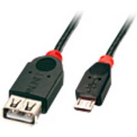 LINDY USB-Kabel USB 2.0 USB-Micro-B Stecker, USB-A Buchse 50.00cm Schwarz mit OTG-Funktion LINDY USB-Kabel USB 2.0 USB-Micro-B Stecker, USB-A Buchse 50.00cm Schwarz mit OTG-Funktion von Lindy