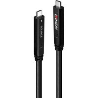LINDY USB-Kabel USB 3.2 Gen1 (USB 3.0 / USB 3.1 Gen1) USB-C® Stecker, USB-C® Stecker 10.00m Schwar von Lindy