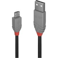 Lindy - USB-Kabel usb 2.0 usb-a Stecker, USB-Micro-B Stecker 1.00 m Schwarz, Grau 36732 von Lindy