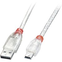Lindy - USB-Kabel usb 2.0 usb-a Stecker, USB-Mini-B Stecker 2.00 m Transparent 41783 von Lindy