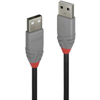 Lindy - USB-Kabel usb 2.0 usb-a Stecker, usb-a Stecker 0.50 m Schwarz, Grau 36691 von Lindy