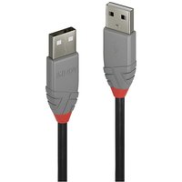 Lindy - USB-Kabel usb 2.0 usb-a Stecker, usb-a Stecker 1.00 m Schwarz, Grau 36692 von Lindy