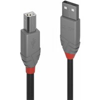 Lindy - USB-Kabel usb 2.0 usb-a Stecker, usb-b Stecker 0.20 m Schwarz, Grau 36670 von Lindy