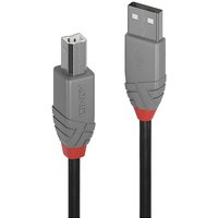 Lindy - USB-Kabel usb 2.0 usb-a Stecker, usb-b Stecker 0.50 m Schwarz, Grau 36671 von Lindy