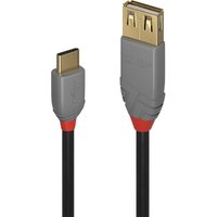 USB-Kabel usb 2.0 usb-c® Stecker, usb-a Buchse 0.15 m Schwarz 36897 - Lindy von Lindy
