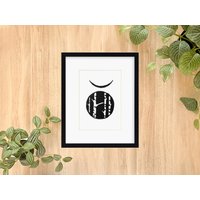 13x18cm Blockprint Birke von LineAndCutStudio