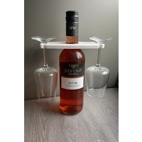 Weinglashalter Für Weinflaschen Geschenk Weinliebhaber Tischdeko Weinaccessoire Halter Gläser Picknick Deko von LineArtPrinting