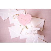 Valentinstag Tag - Ornament Personalisierte Acryl Graviert Und Gefüllt Mit Gold- Herz, Briefkasten von LineAveCalligraphy