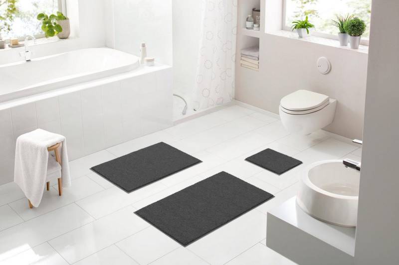 Linea Due Badematte Ayla, Höhe 15 mm, rutschhemmend beschichtet, fußbodenheizungsgeeignet, Polyester, rechteckig von Linea Due