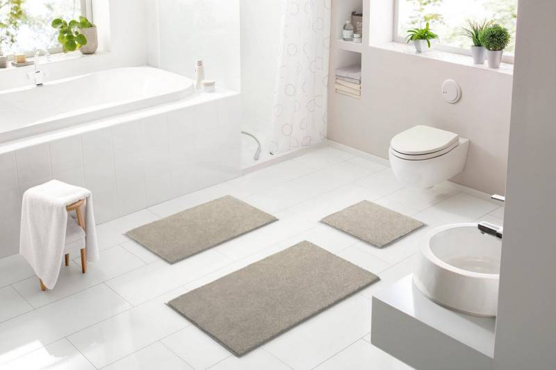 Linea Due Badematte Roman, Höhe 18 mm, rutschhemmend beschichtet, fußbodenheizungsgeeignet, Polyester, rechteckig von Linea Due