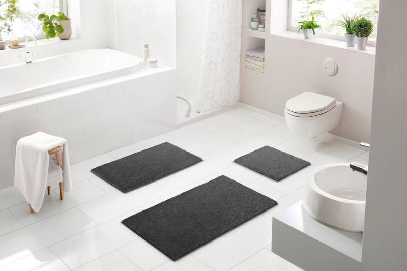Linea Due Badematte Roman, Höhe 18 mm, rutschhemmend beschichtet, fußbodenheizungsgeeignet, Polyester, rechteckig von Linea Due