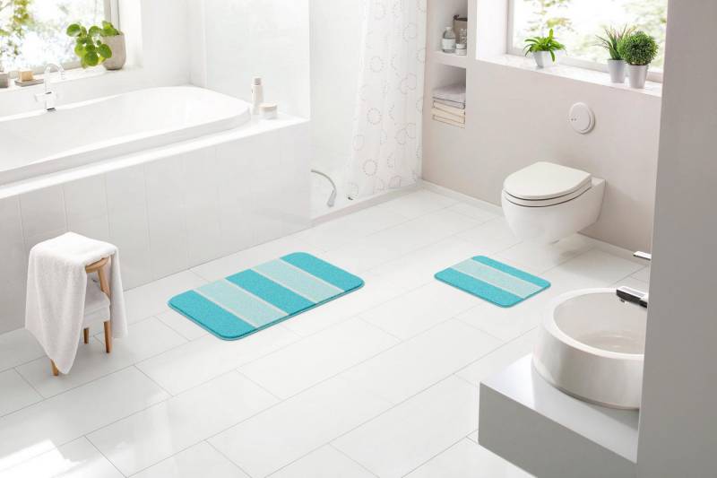 Linea Due Badematte Waymore, Höhe 18 mm, rutschhemmend beschichtet, fußbodenheizungsgeeignet, Polyester, rechteckig von Linea Due