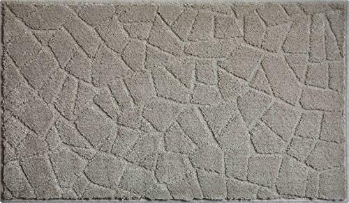 Linea Due Badteppich, 100% Polyester, Magicsoft Natur, Mineral Gray, 70x120 cm von Grund