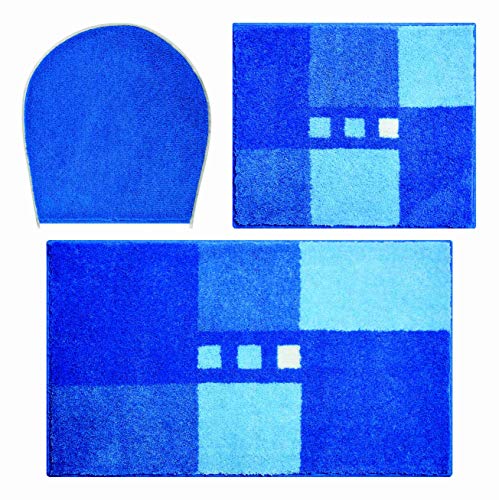 Linea Due Badteppich 100% Polyacryl, ultra soft, rutschfest, ÖKO-TEX-zertifiziert, 5 Jahre Garantie, MERKUR, Set 3-teilig m.A. 3 SET, blau Linea Due Badteppich 100% Polyacryl, ultra soft, rutschfest, ÖKO-TEX-zertifiziert, 5 Jahre Garantie, MERKUR, Set 3-teilig m.A. 3 SET, blau von Grund