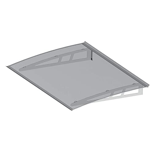 Linea Garden Friend Vordach für den Außenbereich, aus Aluminium mit Grauer Halterung und Abdeckung aus transparentem Polycarbonat, 100 x 140 x 5 cm von Linea Garden Friend