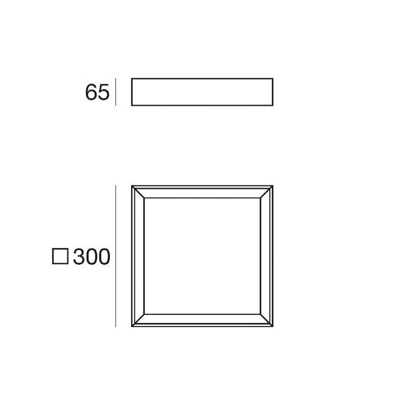 LED-Deckenleuchte Tara Q, 30 x 30 cm, schwarz, 3.000 K, Alu von Linea Light