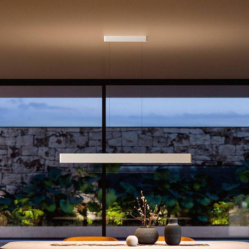 LED-Hängeleuchte Satori, Länge 114,4 cm, weiß, 2.700 K, Alu von Linea Light