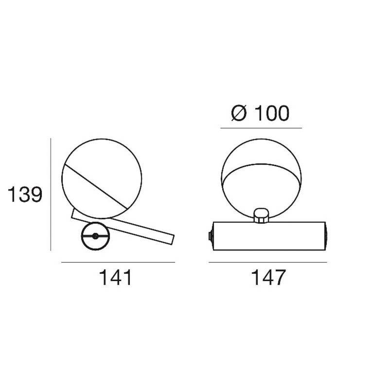 LED-Tischleuchte Rossini, weiß, Aluminium, PMMA, Dimmer von Linea Light