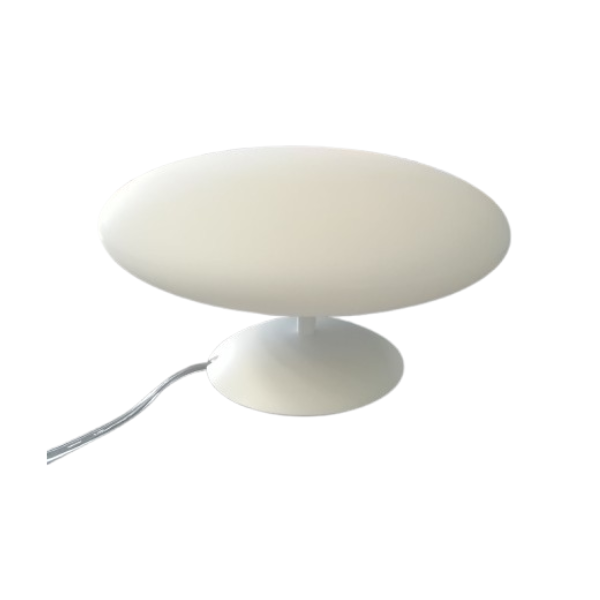 Vintage Tischlampe Weiß Kürbisform 60er Jahre, Linea Light von Linea Light