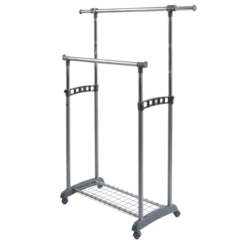 Perfetto Kleiderständer, 2 Stangen, Grau von Perfetto