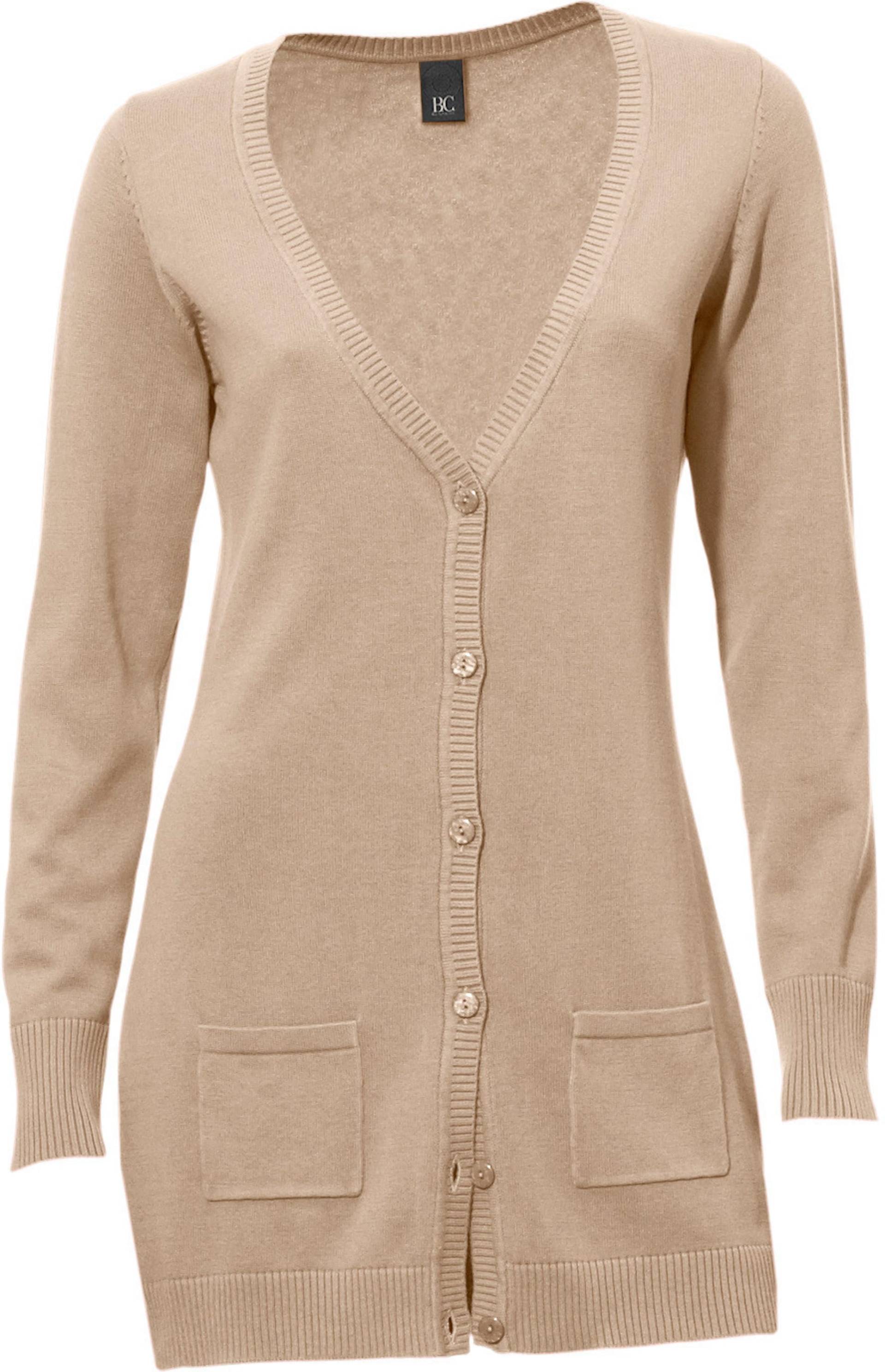 Feinstrickjacke in beige von heine von heine