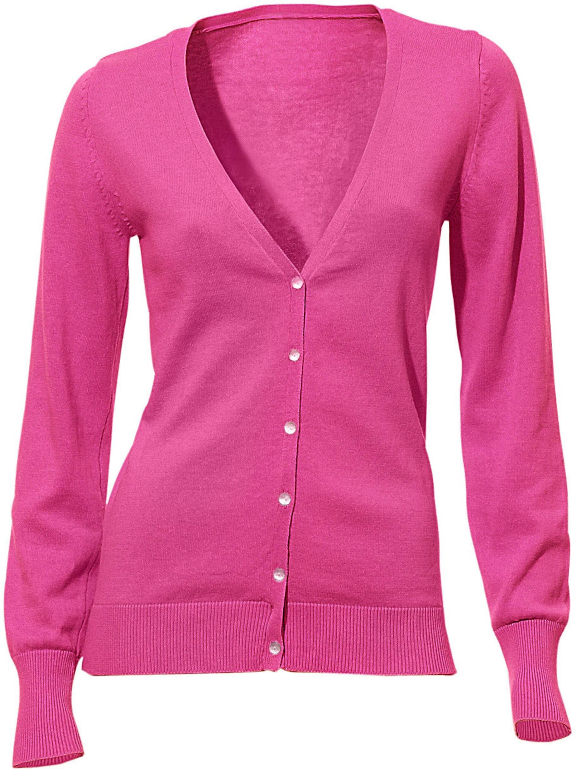 Feinstrickjacke in pink von heine von heine