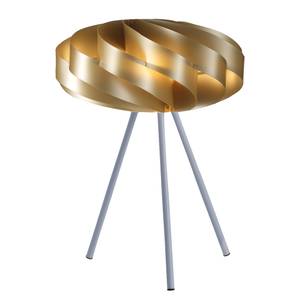 home24 Tischleuchte Flat 40 x 53 x 40cm Gold/Gold Kunststoffart: Polyacryl Material: Metall, Kunststoff Metallart: Eisen E27 von home24